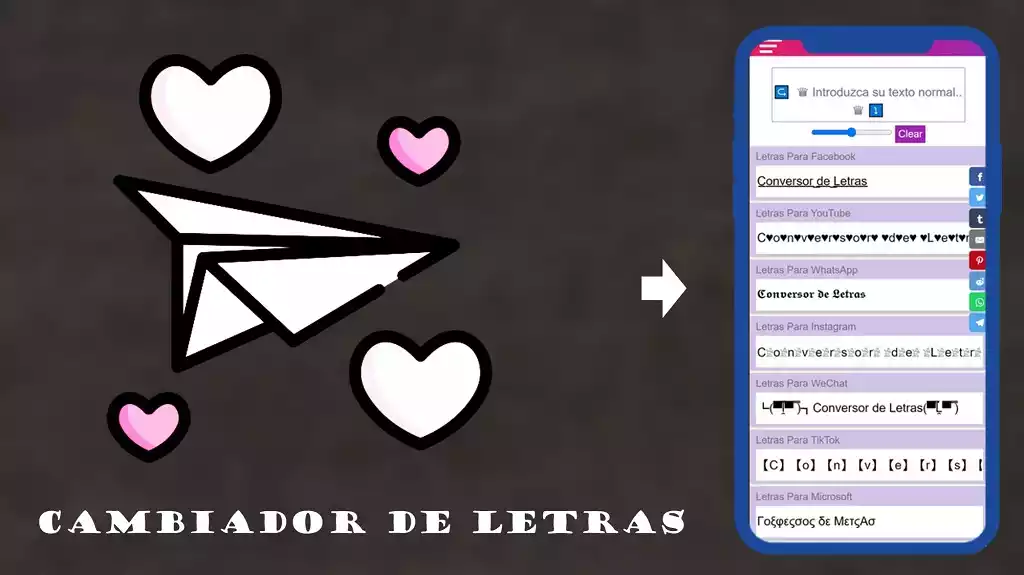 Conversor Letras para copiar y pegar conversor de letras